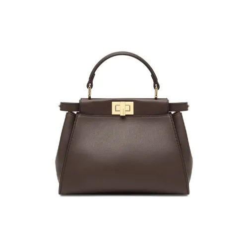 FENDI Сумка через плечо из телячьей кожи мини-сумка для женщин темно-коричневый цвет