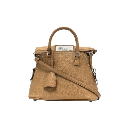 Maison Margiela 5AC Grained Телячья кожа Сумка-купол Ручная сумка Сумка через плечо Мини Женская Коричневый