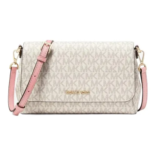 MICHAEL KORS Jet Set Travel Кожа Сумка через плечо Средняя Женская Ванильный Белый Розовый Многоцветный