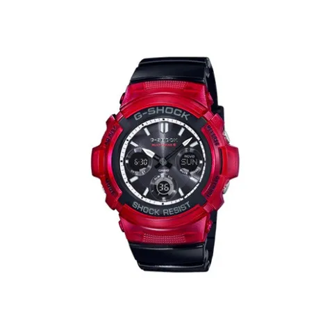 CASIO G Shock Солнечный Кварцевый Механизм Смольный Ремешок Часы Мужские Черный Циферблат AWG M100SRB 4APR