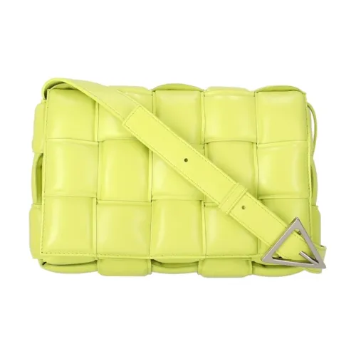 Bottega Veneta Padded Cassette Ткани вязаные Овчина Pillow Bag Сумка через плечо Женская Неоново-зеленый