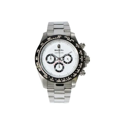 A BATHING APE Bape Watch Кварцевый механизм Нержавеющая сталь Ремешок Часы Мужские Черный циферблат