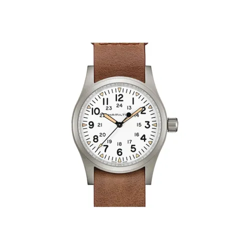 HAMILTON Khaki Field Series Механические Ручные Заряжаемые Часы Унисекс 38 мм Белый Циферблат Корпус из Нержавеющей Стали Ремешок NATO