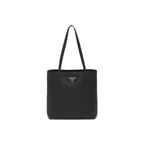 PRADA Кожа Тоут Сумка Сумка для покупок Сумка Маленькая Женская Черная