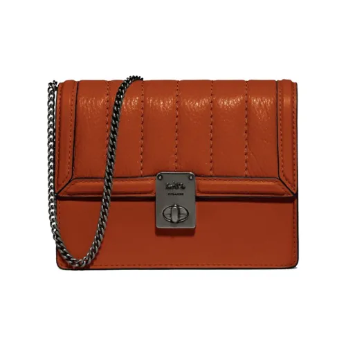 COACH Hutton Кожа Плечевая Сумка Мини Женская Оранжевая