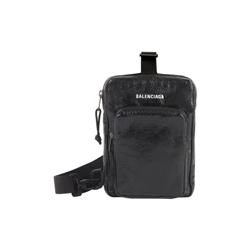 Balenciaga Lambskin Сумка через плечо Мужская Черная