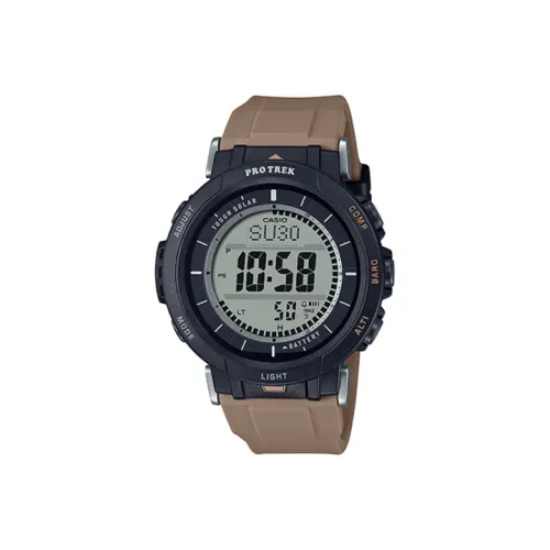 CASIO PRO TREK Collection PRG Коллекция Солнечный Кварцевый механизм Силиконовый ремешок Часы Мужские Черный циферблат PRG 30 5