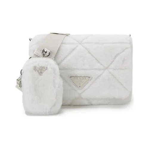 PRADA Овчина Сумка Ремень Сумка через плечо Сумка на плечо Женская Белая