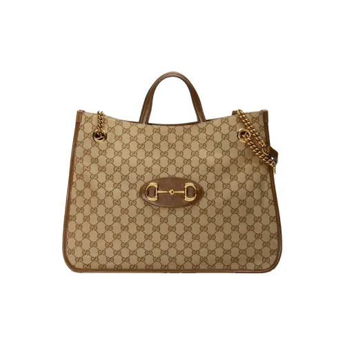 GUCCI Canvas с кожаными вставками тоут сумка для покупок сумка через плечо сумка большая унисекс эбеновое дерево коричневый