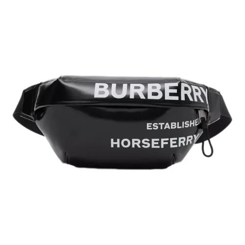 Burberry Корова Кожа Бананка Сумка через плечо Сумка-слинг Средняя Женская Черная