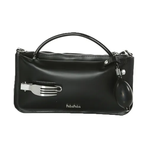 PabePabe Коровья кожа Надувная Сумка Ручная Сумка Сумка через плечо Стандартная Унисекс Черная
