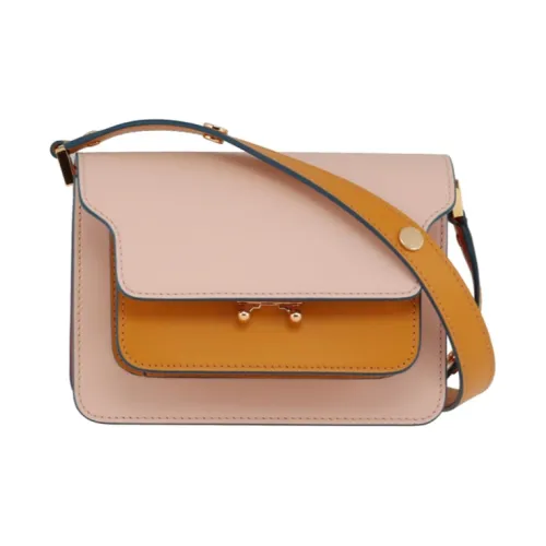 MARNI Основная часть Коровья кожа Сумка на плечо Мини Женские Розовый Желтый