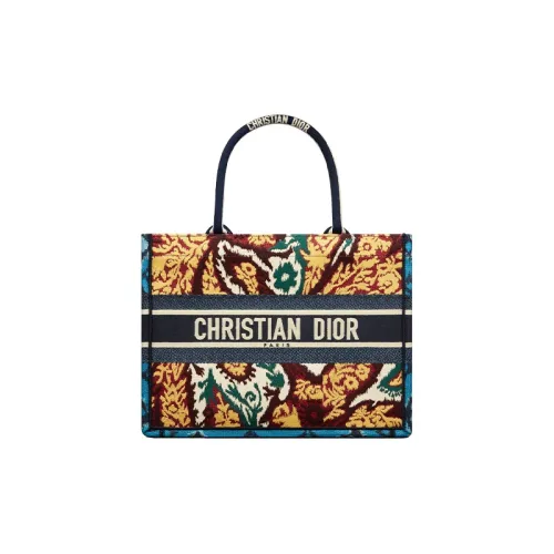DIOR BookTote Хлопок Тоут Сумка Сумка для покупок Сумка Маленькая Женская Многоцветная