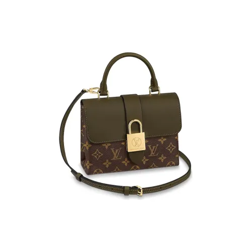 LOUIS VUITTON Locky Коровья кожа Замковая Сумка Женская Коричневый Bay Листовой Зеленый