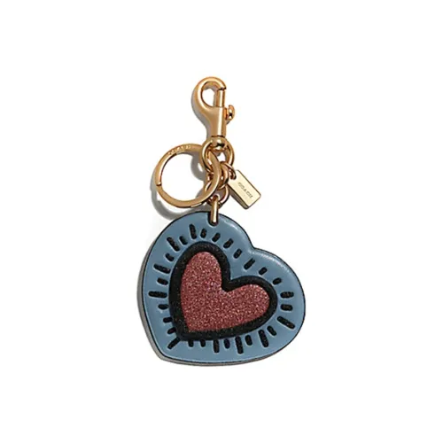 COACH Keith Haring Коллаборация Кожа Ключница Брелок для сумки Сумка Мерч Женский Розовый Синий