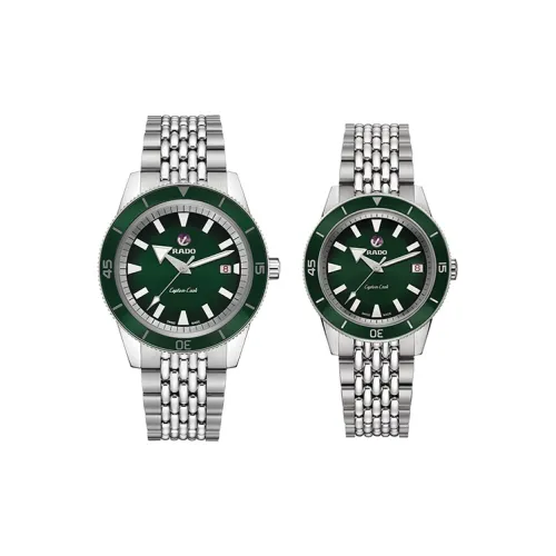 RADO Автоматический Механический Механизм Унисекс Часы Captain Cook Collection 37мм*11,1мм Зеленые