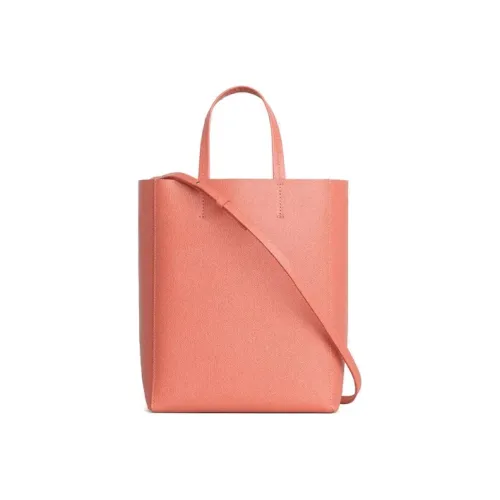 CELINE Рифленая Телячья Кожа Ведрообразная Сумка Сумка через плечо Сумка Маленькая Женская Розово-Оранжевая