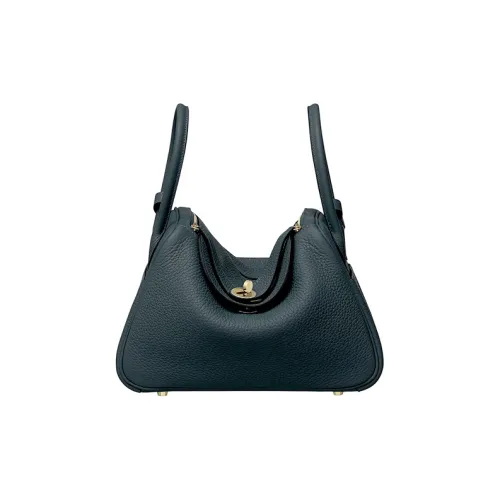 HERMES Lindy Коровья кожа Сумка через плечо Женская 6O Vert Кипарисово-зеленый