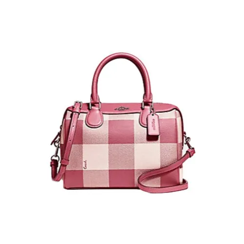 COACH Bennett ПВХ с кожаными вставками Сумка через плечо Сумка Маленькая Женская Розовая и Белая