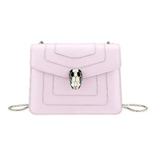 BVLGARI Serpenti Forever Коровья кожа Сумка с цепочкой Сумка Сумка через плечо Сумка через плечо Маленькая Женская Вишневый цветок Розовый