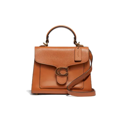COACH Tabby Кожа Ручная Сумка Сумка через плечо Сумка через плечо Маленькая Женская Оранжевая Коричневая