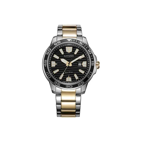 CITIZEN Светильник Кварцевый механизм Мужские часы Ecology Drive Collection 45 мм*11 мм Черный