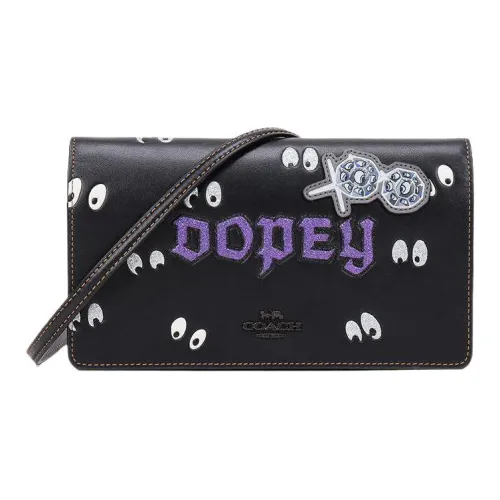 COACH Disney Коллаборация Hayden Телячья кожа Сумка через плечо Маленькая Женская Черная