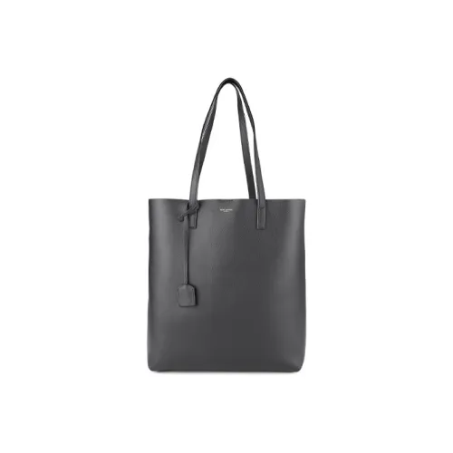 SAINT LAURENT Мягкая кожа Комбо Сумка Тоут Сумка Сумка для покупок Сумка через плечо Сумка Женская Черная