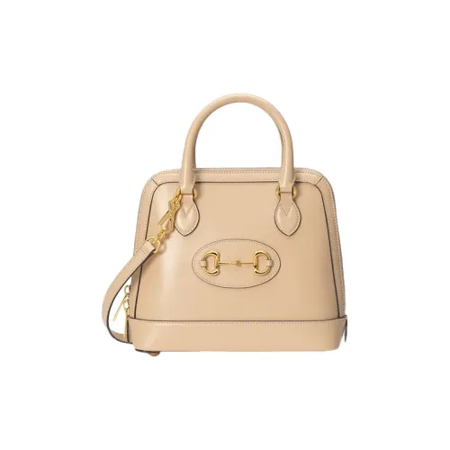 GUCCI Horsebit 1955 Кожа Сумка через плечо Сумка Маленькая Женская Бежевая