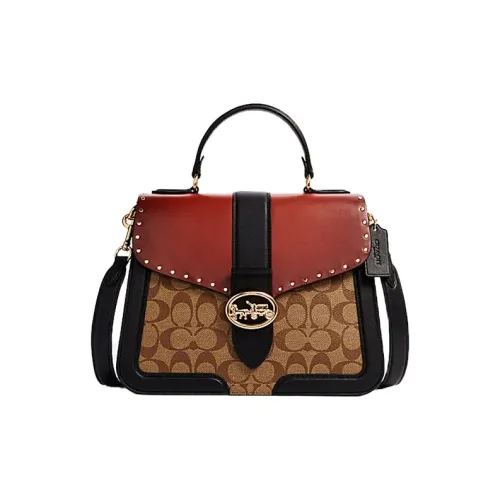 COACH Georgie Кожа GOD OF Вино Сумка Сумка на плечо Сумка Сумка через плечо Сумка через плечо Средний Женские