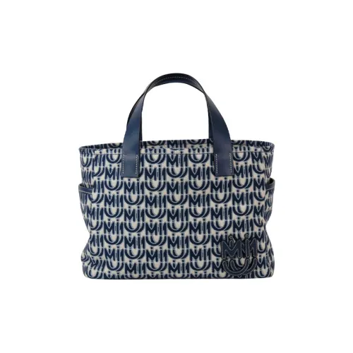 MIU MIU Хлопок Тоут Сумка Сумка для покупок Сумка Женская Синяя