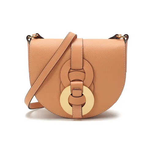 Chloe Коровья кожа Седло Сумка Сумка через плечо Маленькая Женская Персиковый Апельсин