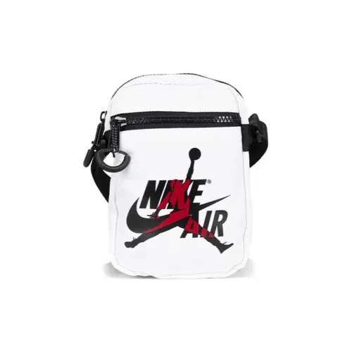 Джордан Crossbody Bag White Red Logo Unisex