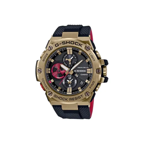 Г SHOCK Железо Сердце Mechanical Heart Солнечный Кварцевый механизм Смола Ремешок Часы Мужские Черный Циферблат