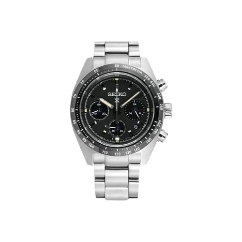 SEIKO Prospe Collection Солнечный механизм часы на нержавеющей стальной ремешке черный циферблат мужские часы