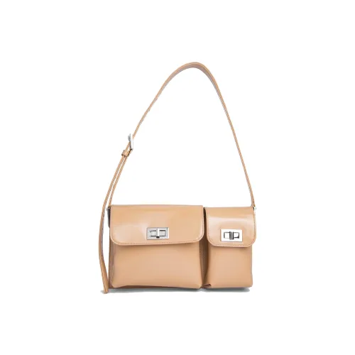 By Far Billy Кожа Портативный Сумка через плечо Сумка на плечо Женская Абрикосовая