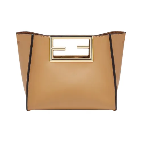 FENDI Телячья кожа Тоут Сумка Сумка для покупок Сумка через плечо Сумка Маленькая Женская Бежевая