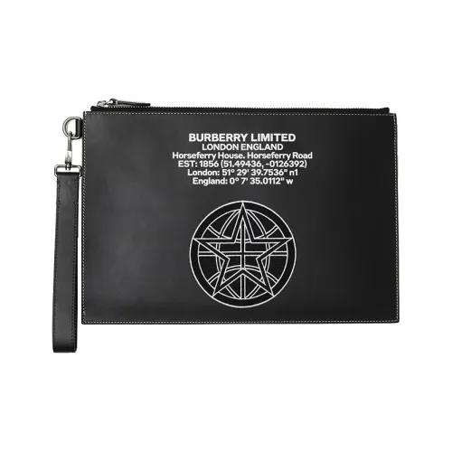 Burberry Клатч для хранения из коровьей кожи мужской черный