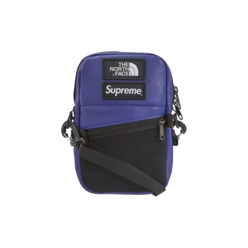 Supreme The North Face Supreme FW18 Кожа Sling Сумка Сумка через плечо Стандартная Унисекс Синий