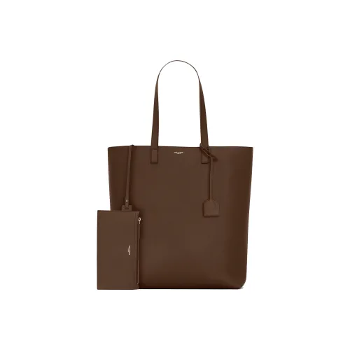 SAINT LAURENT Рельефная Телячья Кожа Тоут Сумка Сумка через плечо Мужская Коричневая