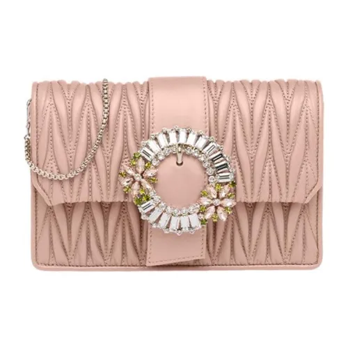 MIU MIU Matelassé Sheepskin Сумка через плечо Женская Розовая