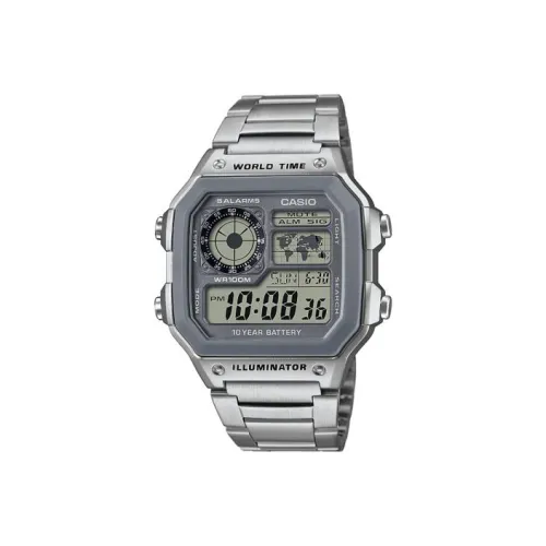 CASIO YOUTH Collection Квадратный Цифровой Отображение Кварцевый Механизм Нержавеющая Сталь Ремешок Часы Мужские Циферблат Серый
