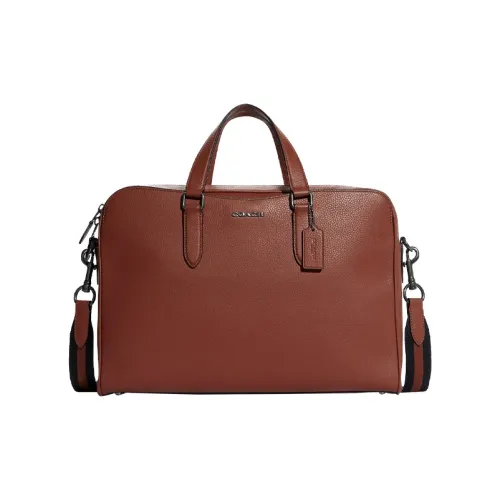 COACH Graham Пескоструйная кожа Одно плечо Через плечо Портативная сумка Большая Унисекс Терракота