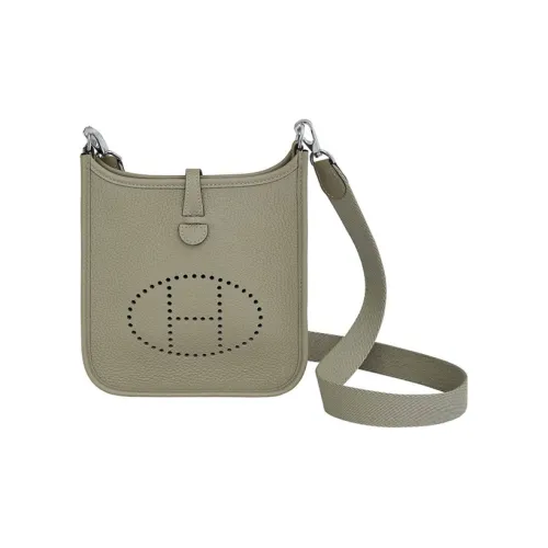 HERMES Evelyne Кожа Плечо Рюкзак Сумка на плечо Женская Шалфейно-зеленый