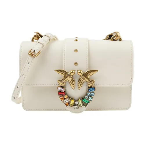 PINKO SIMPLY Коровья кожа с вставками из кожи Swallow Сумка Сумка через плечо Мини Женская Белая