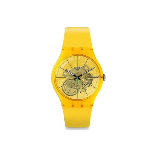 Swatch Quartz Механизм Унисекс Часы 41mm*47,4mm*9,85mm Желтые