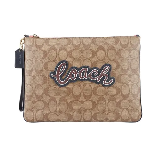 COACH Wristlet Клатч из искусственной кожи большой мужской хаки