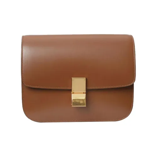 CELINE Классический Bo Коровья кожа Квадратная сумка Сумка через плечо Средний Женская Карамель