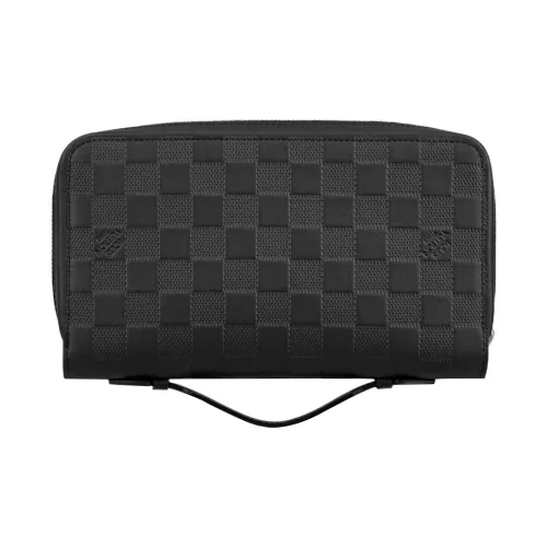 LOUIS VUITTON Infini Коровья кожа кожа подкладка клатч кошелек большой мужской черный