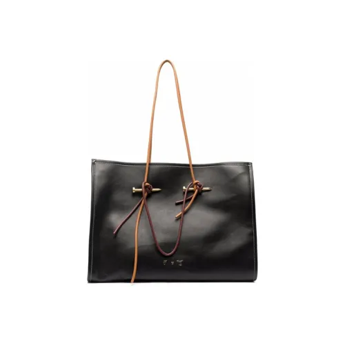 Off Белый Кожа Сумка через плечо Унисекс Черный